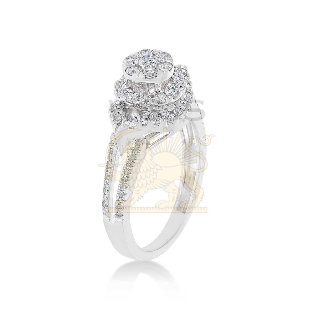 Diamond Engagement Ring Round Top 0.98 ct. 14k White Gold