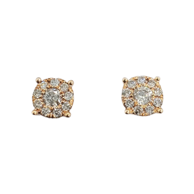 Diamond Circle Earrings 0.45ct 14K Rose Gold