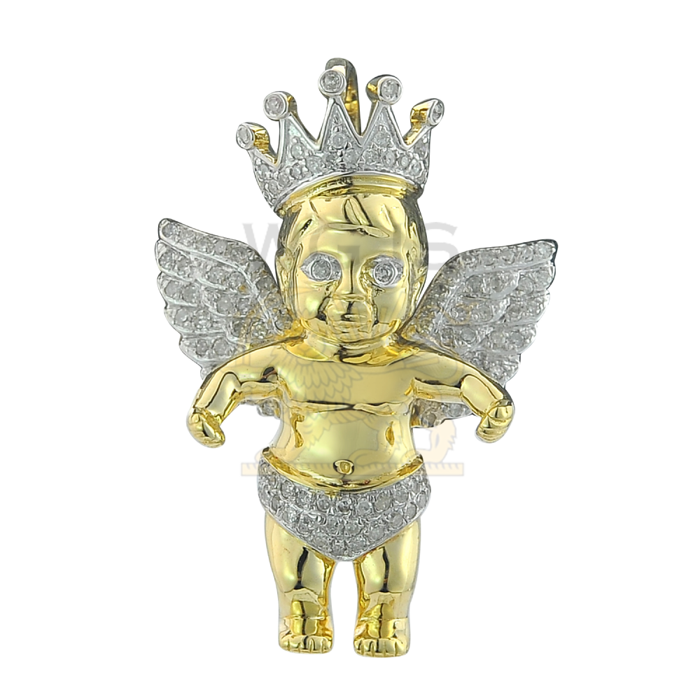 Diamond Angel Pendant --0.35CT 10K Yellow Gold