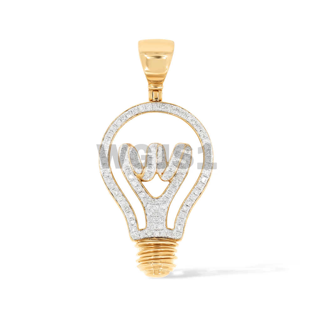 Diamond Light Bulb Pendant 0.35 ct. 14k Yellow Gold