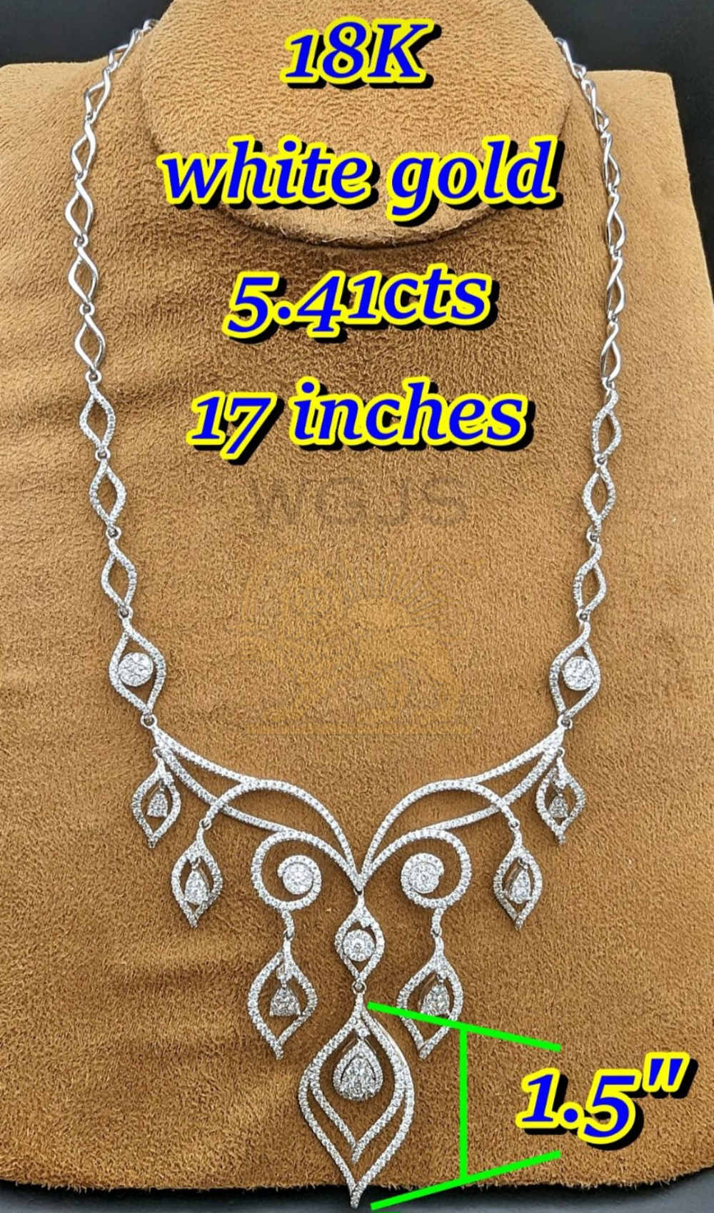 18K WHITE GOLD NECKLACE  5.41CT    17