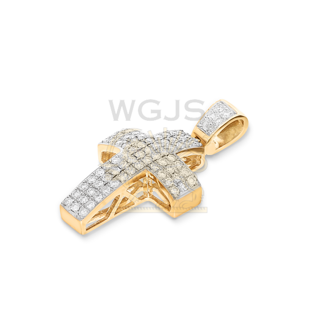 Diamond Pave Cross Pendant 0.56 ct. 10k Yellow Gold