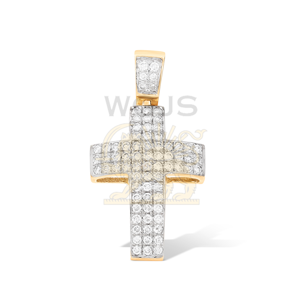 Diamond Pave Cross Pendant 0.56 ct. 10k Yellow Gold