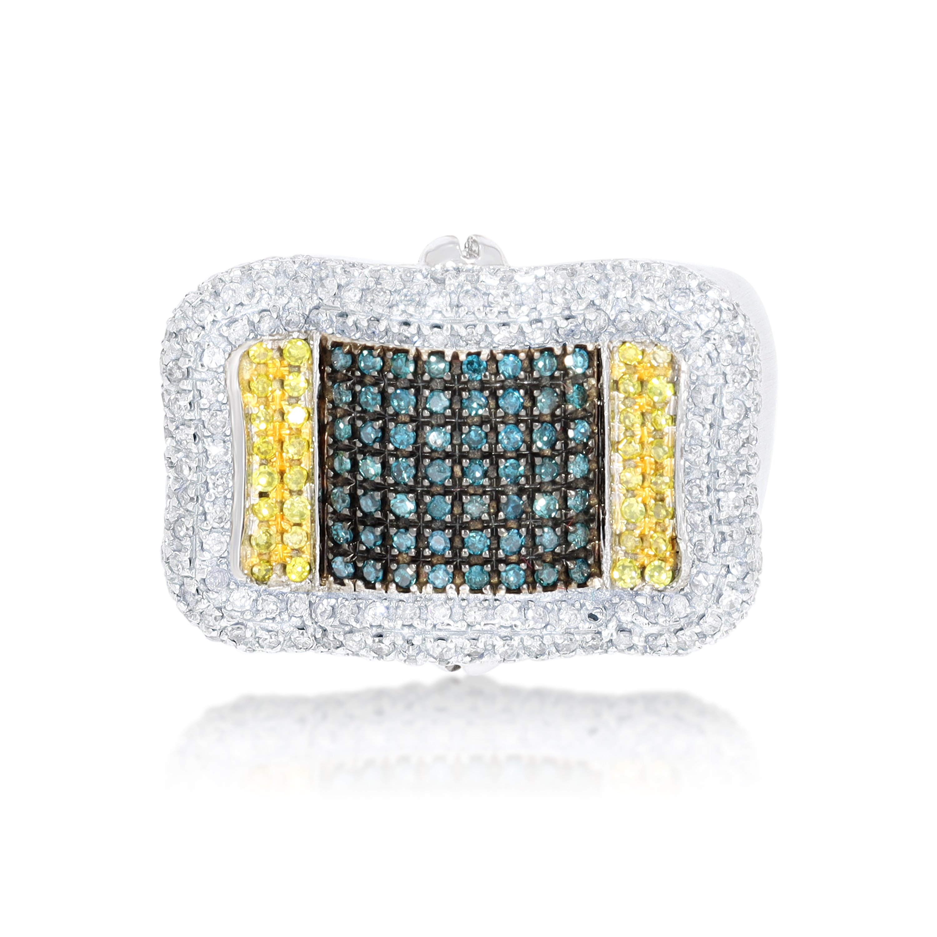 Diamond Tri-Color Ring 1.40 ct. 10K White Gold