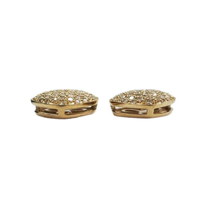 Diamond Heart Earrings 0.76ct 10k Yellow Gold