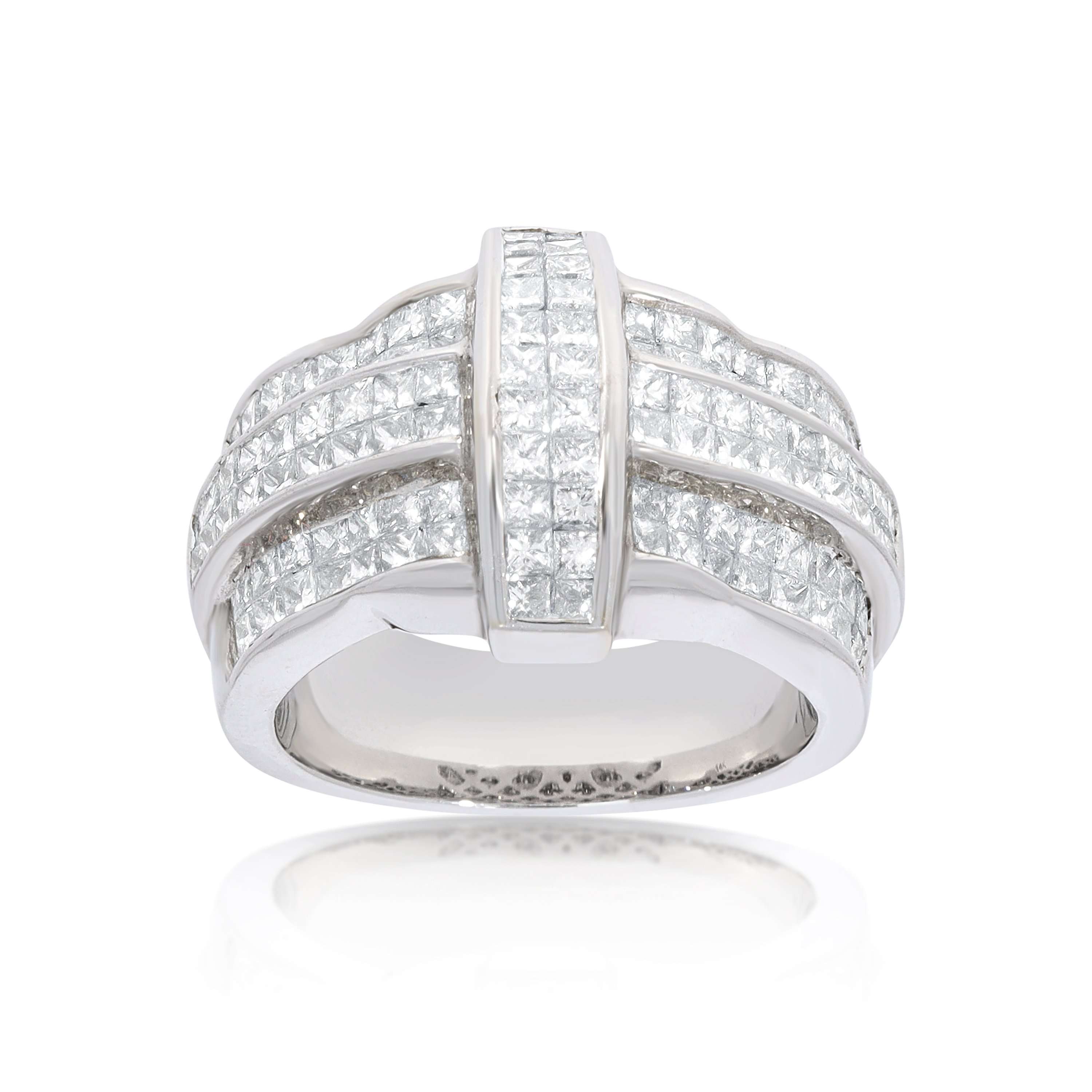 Princess Cut Diamond Ring 4.00 ct. 14K White Gold