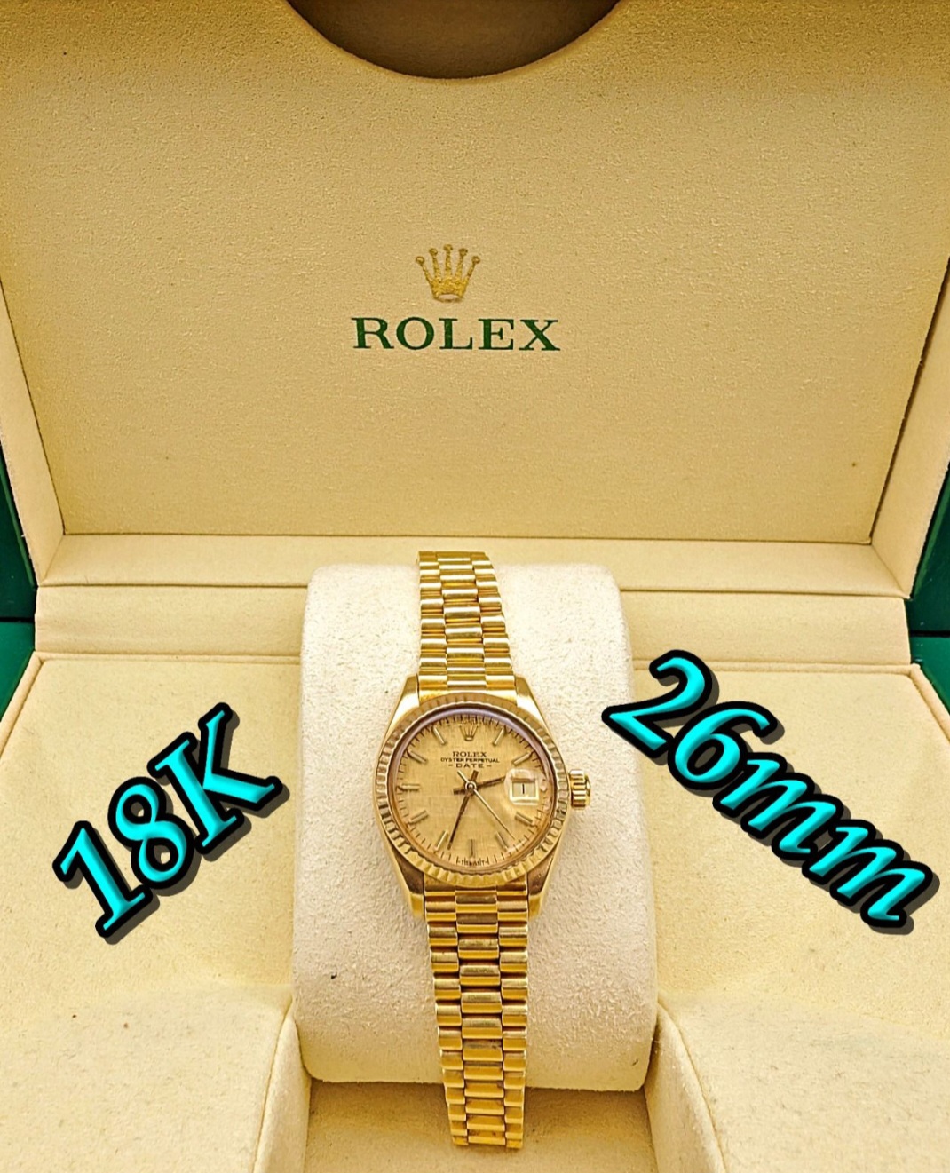 18k Rolex Presidential Ladies Watch 26mm