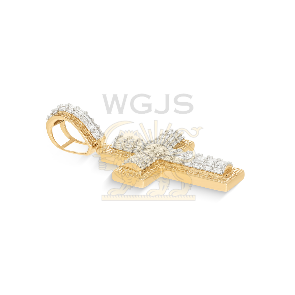 Baguette Diamond Cross Pendant 1.35 ct. 14k Yellow Gold