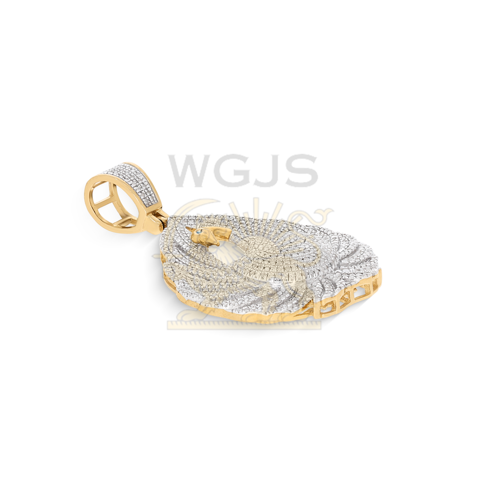 Diamond Swan Pendant 0.97 ct. 10k Yellow Gold