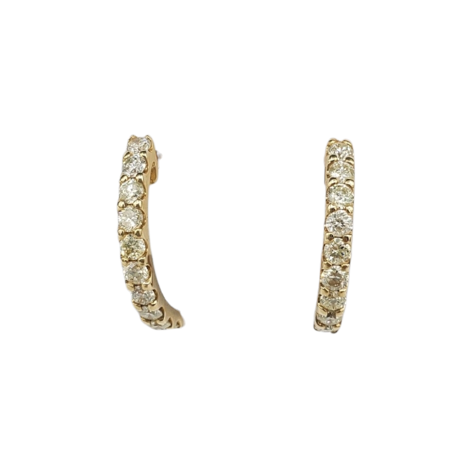 Diamond Huggies Earrings 0.53ct 14K Yellow Gold